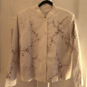 Soft Surroundings Blazer Cream Pearl Floral XL